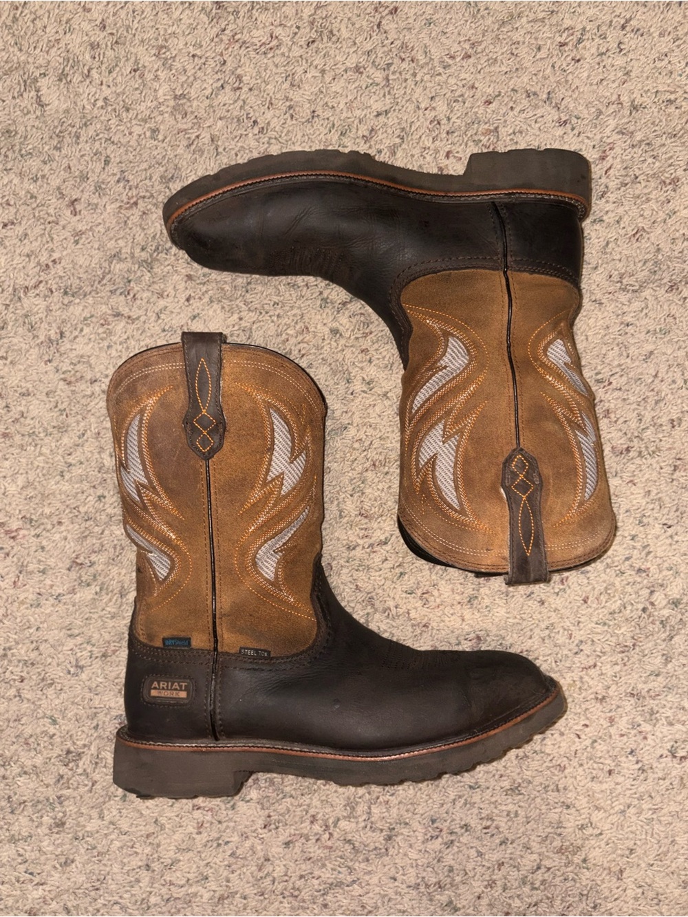 Men's Ariat Activator VenTek Steel Toe Waterproof Work Boots (Size 9.5)